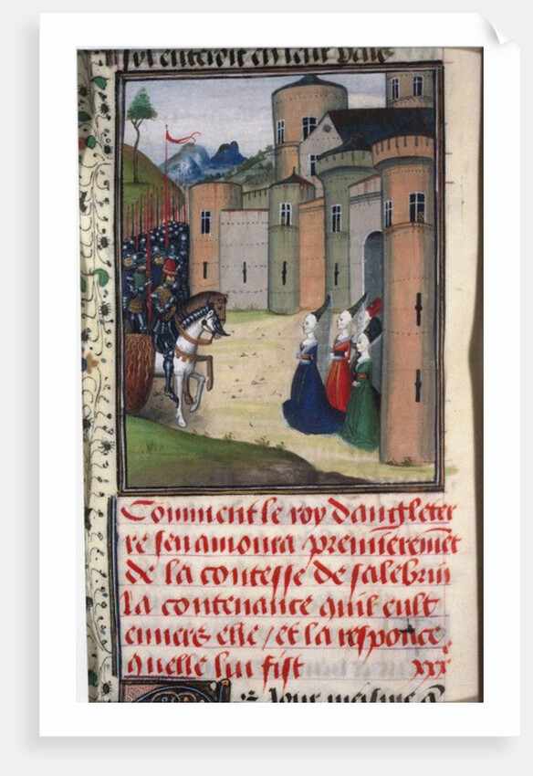 Edward III of England and Catherine Grandison. Miniature from Chroniques dAngleterre by Jean de Wav by Anonymous