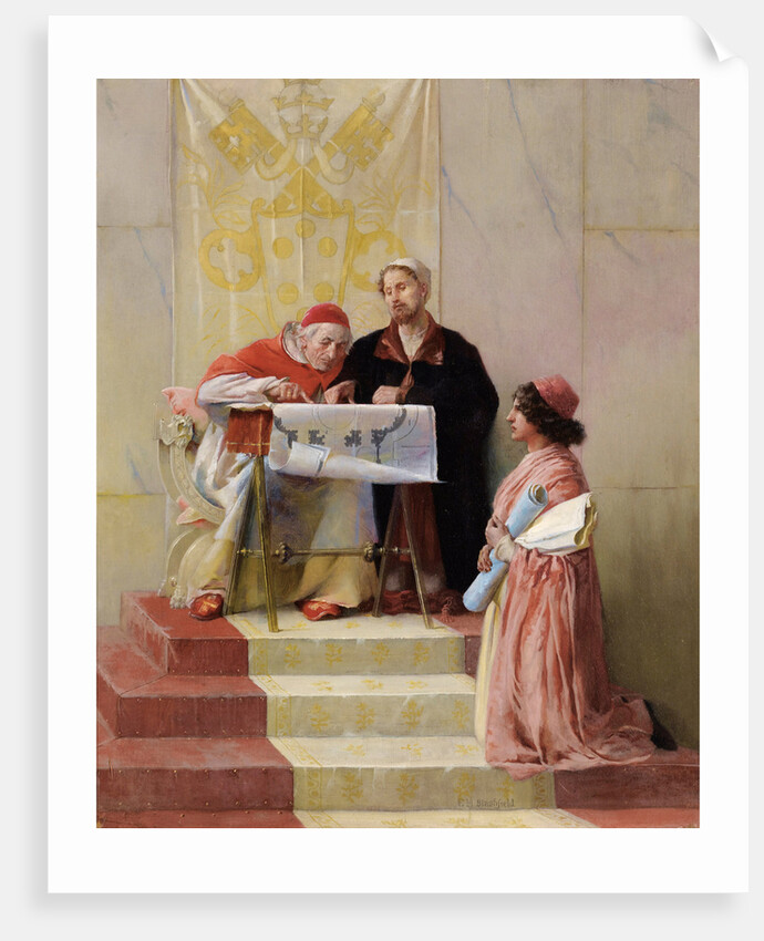 Bramante Showing Plans For Basilica of St. Peter To The Pope by Edwin Howland Blashfield