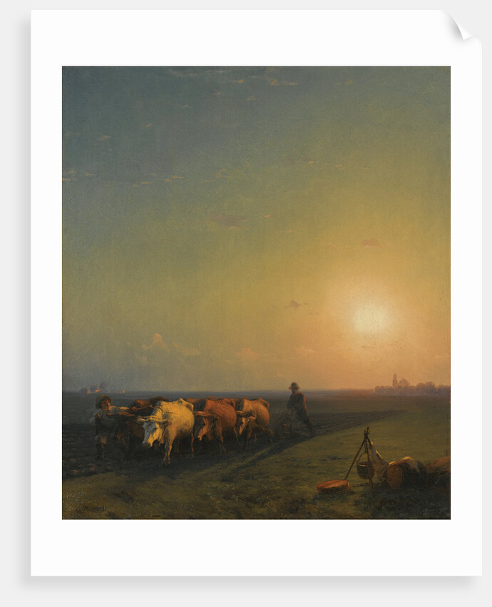 Ploughing the fields, Crimea, 1865 by Ivan Konstantinovich Aivazovsky
