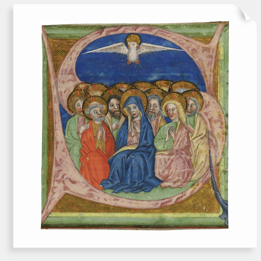The Pentecost. Initial S from an manuscript Gradual, ca 1430 by Anonymous