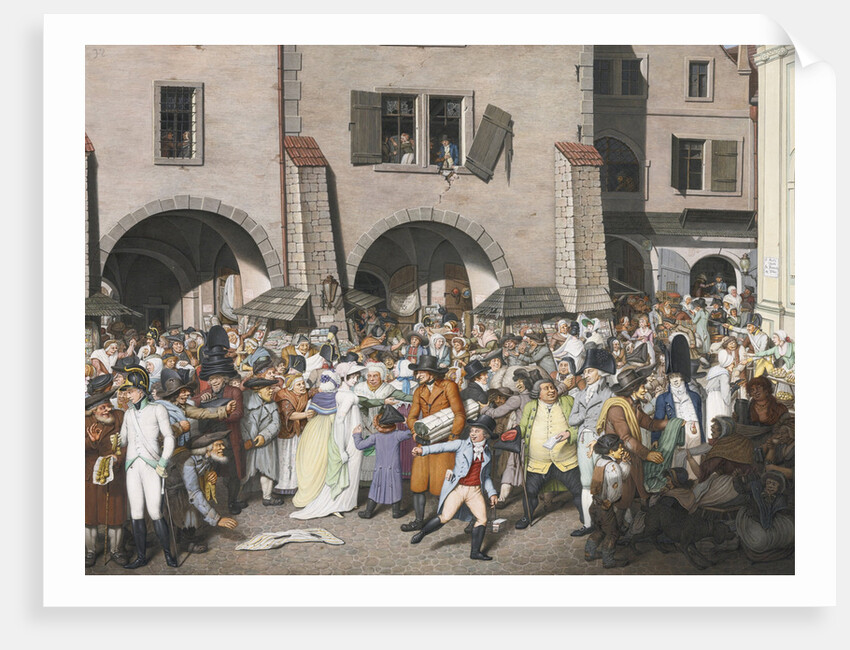 Bustling Marketplace, Prague, 1804 by Georg Emanuel Opiz