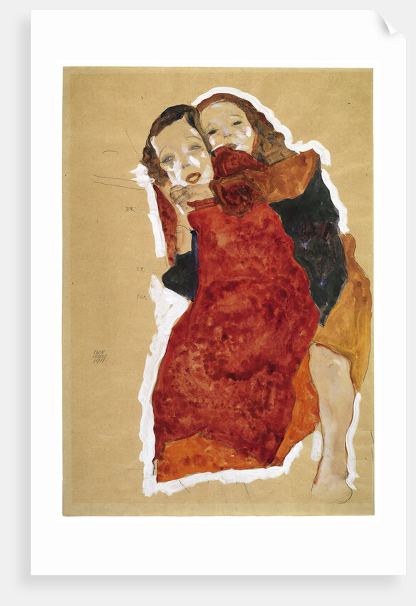 Two girls, 1911 by Egon Schiele