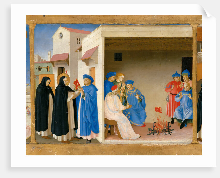 The Dispute of Saint Dominic and the Miracle of the Book (Predella of the retable The Coronation of by Fra Giovanni da Fiesole Angelico