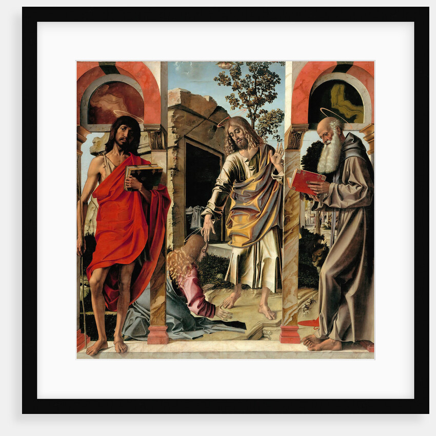 Resurrected Christ with Mary Magdalen and Saints John the Baptist and Jerome, c. 1492 by Bartolomeo Montagna