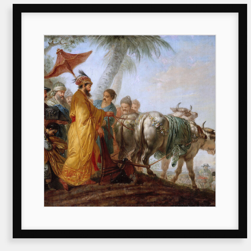 The Emperor of China with a plough. (The Chinese Emperor ploughs the first furrow to honour agricult by Christian Bernhard Rode