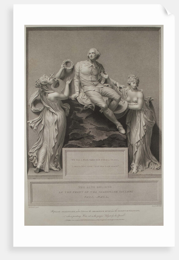 Shakespeare with the Muse of Literature and the Genius of Painting, 1803 by John Boydell