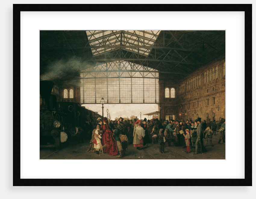 Arrival of a Train at Vienna Northwest Station, 1875 by Karl Karger