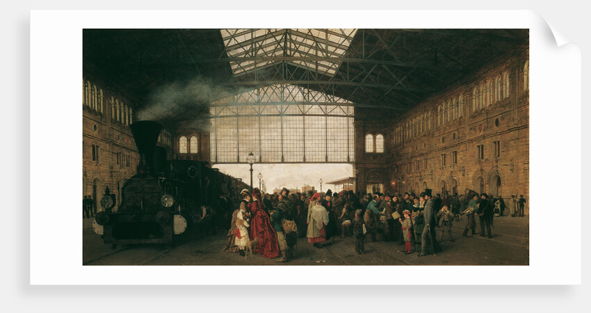 Arrival of a Train at Vienna Northwest Station, 1875 by Karl Karger
