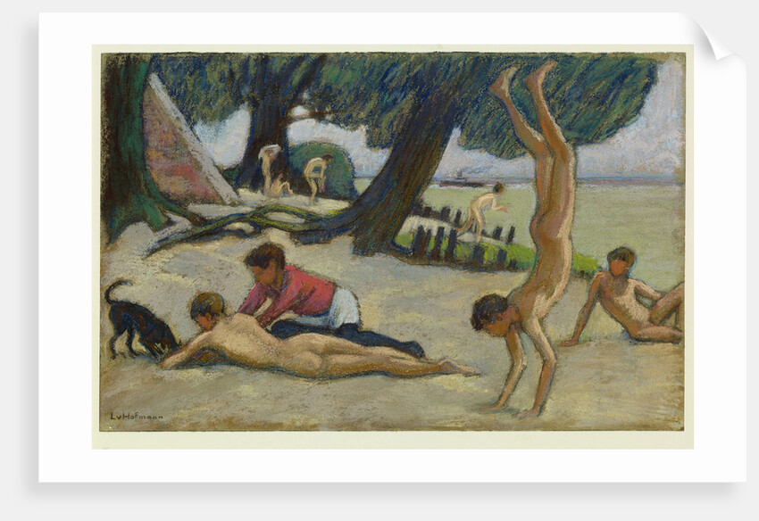 Boys on the beach, c. 1895 by Ludwig von Hofmann