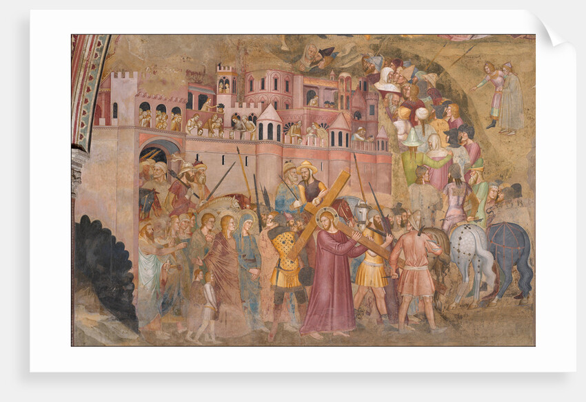 Christ carrying the Cross. Fresco of the Cappellone degli Spagnoli, ca 1365 by Andrea di Bonaiuto