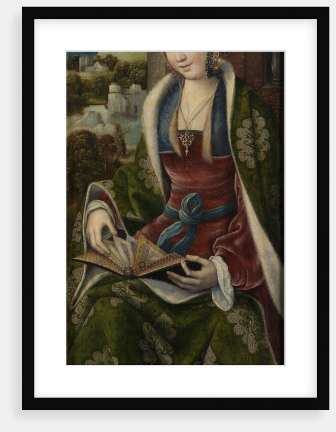 Triptych of the Holy Family with Music Making Angels. Right panel: Saint Barbara, ca 1510-1520 by Master of Frankfurt