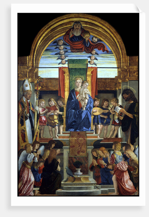 The Virgin and Child Enthroned with God the Father and Saints Hilarius and John the Baptist, 1499 by Cristoforo Caselli