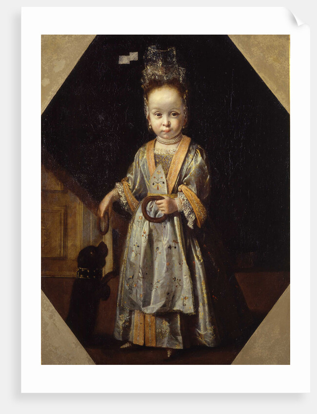 Portrait of little girl with puppy by Pierfrancesco Cittadini