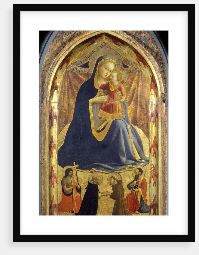 Virgin and Child with Saints John the Baptist, Dominic, Francis and Paul, c.1425 by Fra Giovanni da Fiesole Angelico