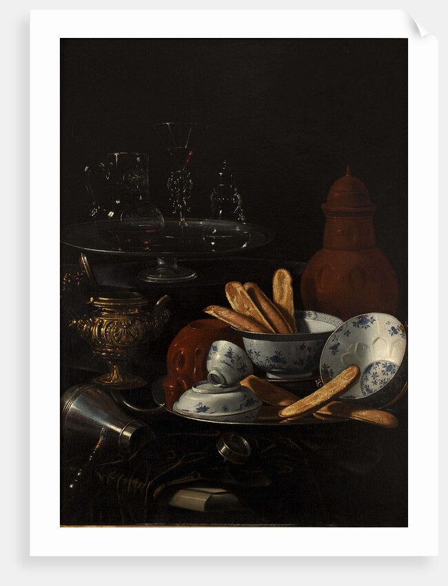 Still Life with Blue and Porcelain and Toast by Cristoforo Monari