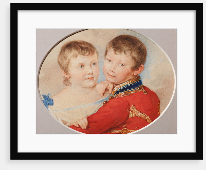 Portrait of Crown prince Alexander Nikolayevich and Grand Duchess Maria Nikolaevna as Children, 1825 by Pyotr Fyodorovich Sokolov