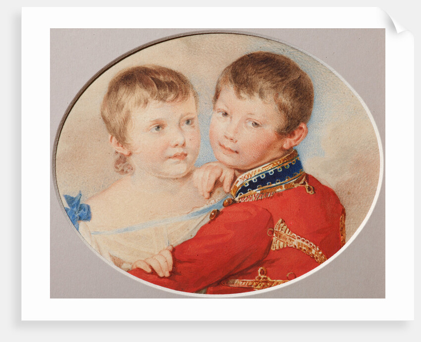 Portrait of Crown prince Alexander Nikolayevich and Grand Duchess Maria Nikolaevna as Children, 1825 by Pyotr Fyodorovich Sokolov