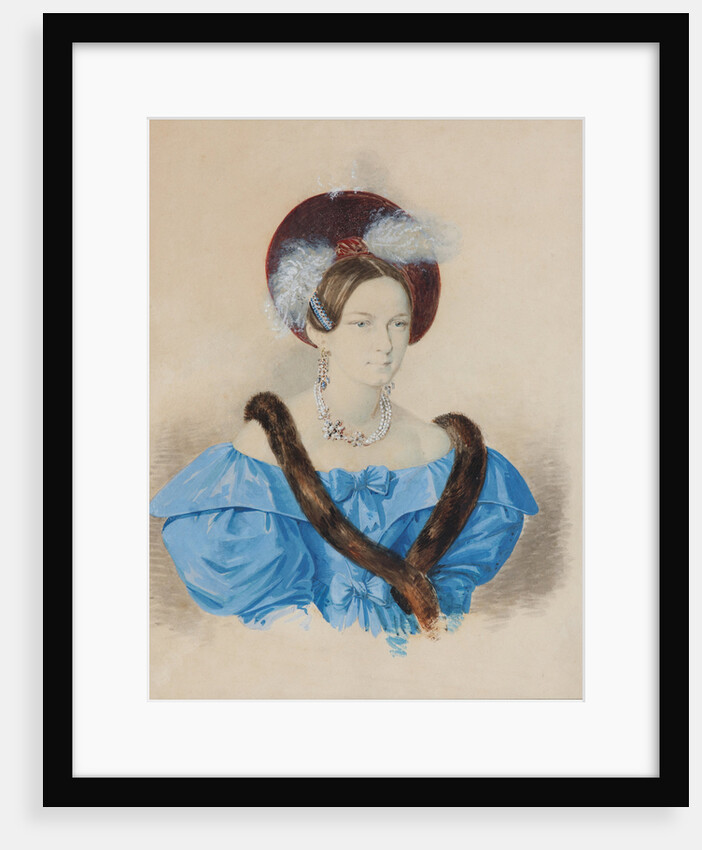 Portrait of Baroness Alexandra Benediktovna Tiesenhausen, 1830s by A.A. Pokrovsky