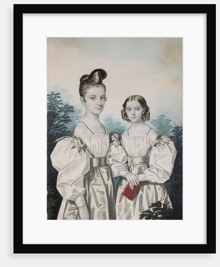 Portrait of Sisters Anna Petrovna and Elena Petrovna Ushakov, 1830s by Carl von Hampeln