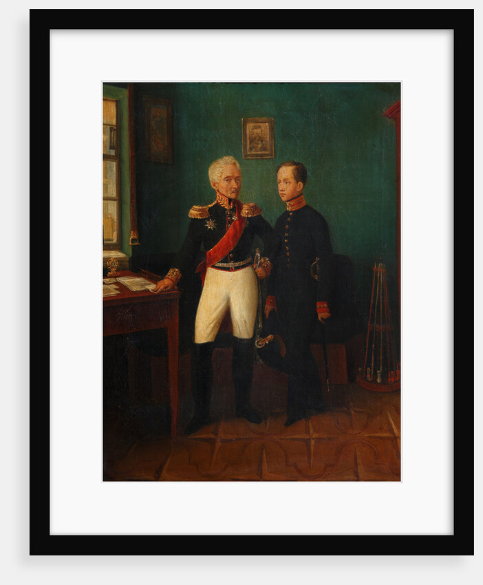 Portrait of General Fyodor Grigoryevich (Friedrich August) Goldgeuer with Son Mikhail, c by Anonymous