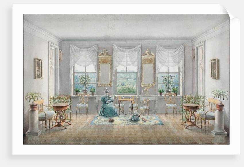 The Drawing Room in the manor house Gorki, 1831 by Agrafena Dmitrievna Blagovo