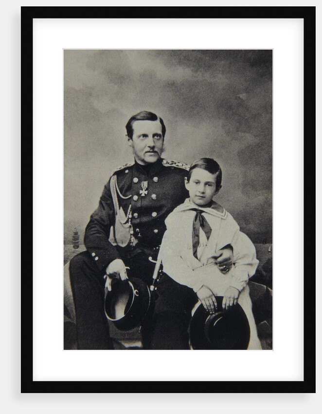 Portrait of Grand Duke Constantin Nikolaevich of Russia with son Nicholas Constantinovic by Sergei Lvovich Levitsky