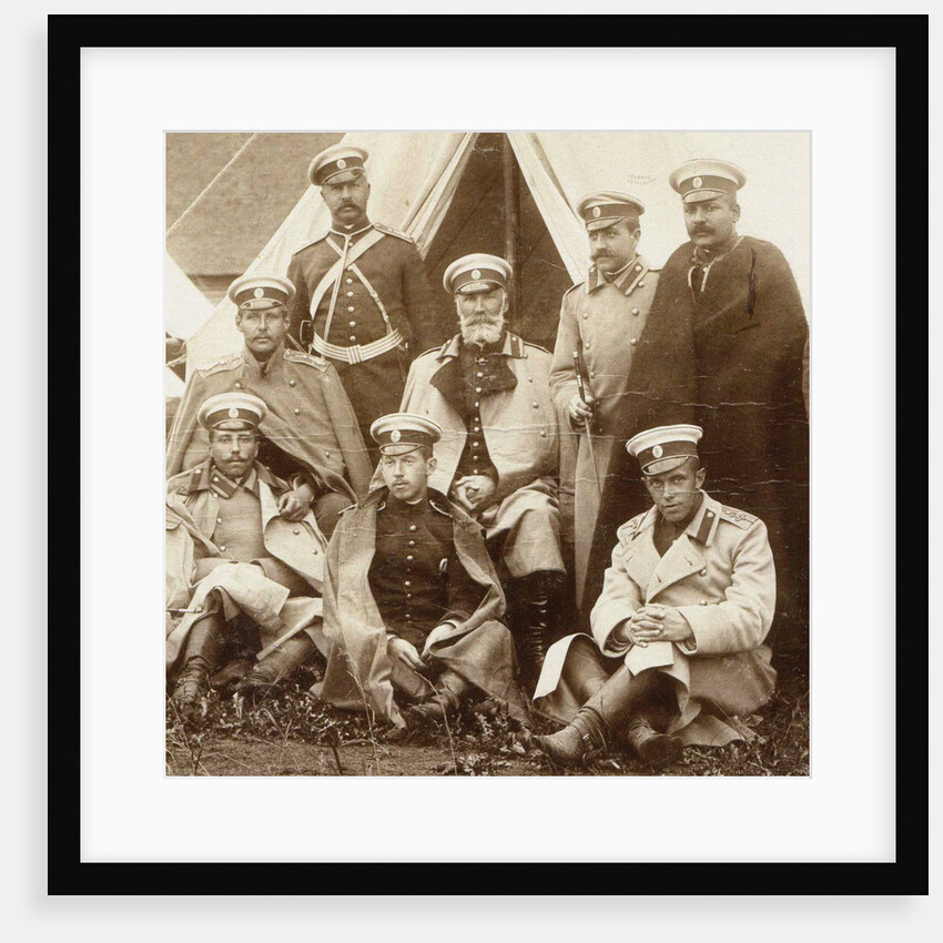 Nikolai Nikolaevich, prince Odoevsky-Maslov (in the middle) with the officers of the Life Guard Cava by Anonymous