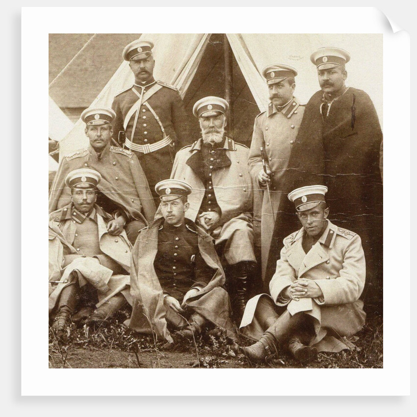 Nikolai Nikolaevich, prince Odoevsky-Maslov (in the middle) with the officers of the Life Guard Cava by Anonymous