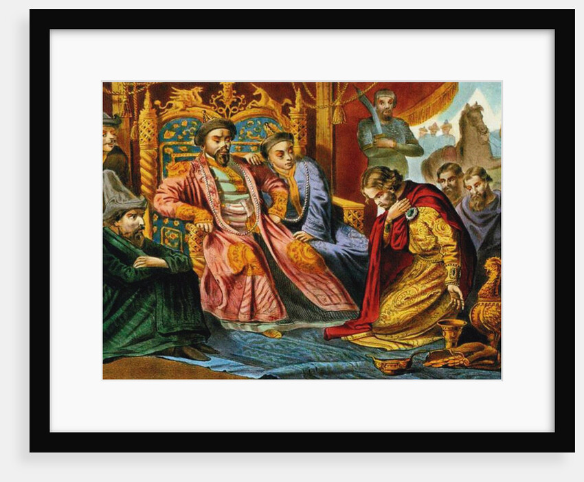 Prince Alexander Nevsky begging Batu Khan for mercy for Russia, End of 19th century by Anonymous
