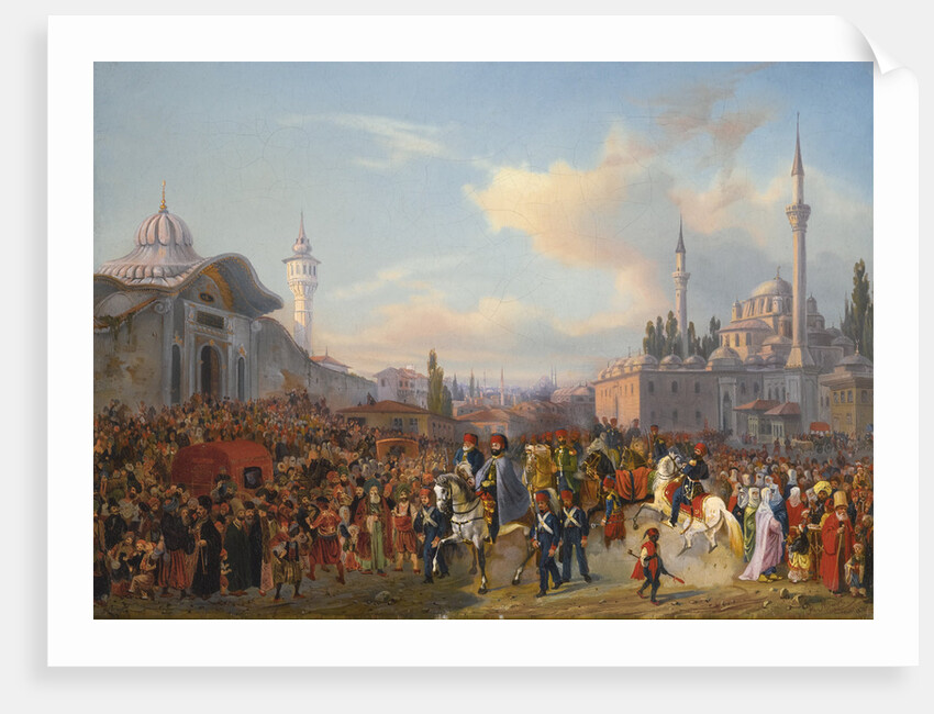 Sultan Mahmud II Leaving The Bayezid Mosque, Constantinople, 1837 by Auguste Mayer