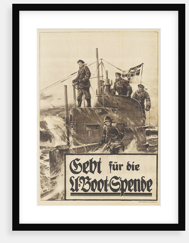 Give to the Submarine Donation. Poster, 1917 by Willy Stöwer