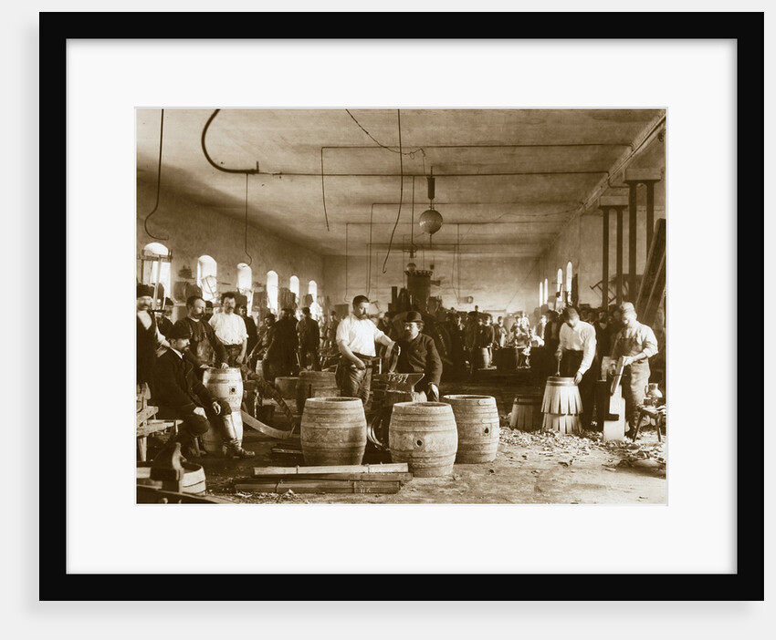 The manufacture of wooden beer barrels in Pilsen, 1880s by Anonymous