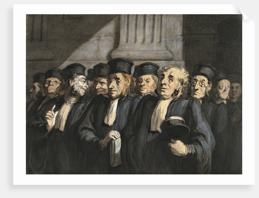 The Lawyers for the Prosecution, Early 1860s by Honoré Daumier