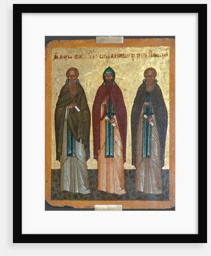 Saints Chariton the Confessor, Barlaam of Khutyn and Sergius of Radonezh, 15th century by Russian icon