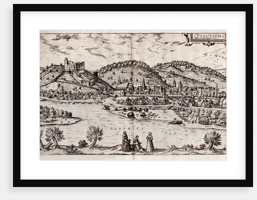 Pressburg (Bratislava). From: Civitates orbis terrarium), 1588 by Georg Braun