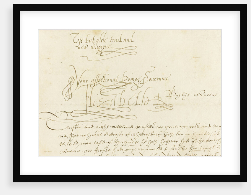 Autograph Letter by Queen Elizabeth I to Mary, Queen of Scots, 1584 by Historic Object