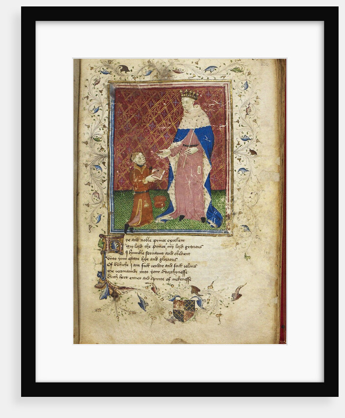 The author presenting his book to Henry V (from Thomas Hoccleves Regiment of Princes), 15th century by Anonymous