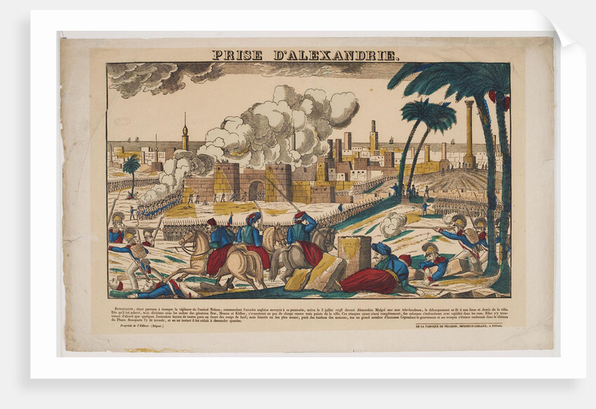 Capture of Alexandria by Napoleon on July 3, 1798, 1799 by Vosges Imagerie d'Épinal