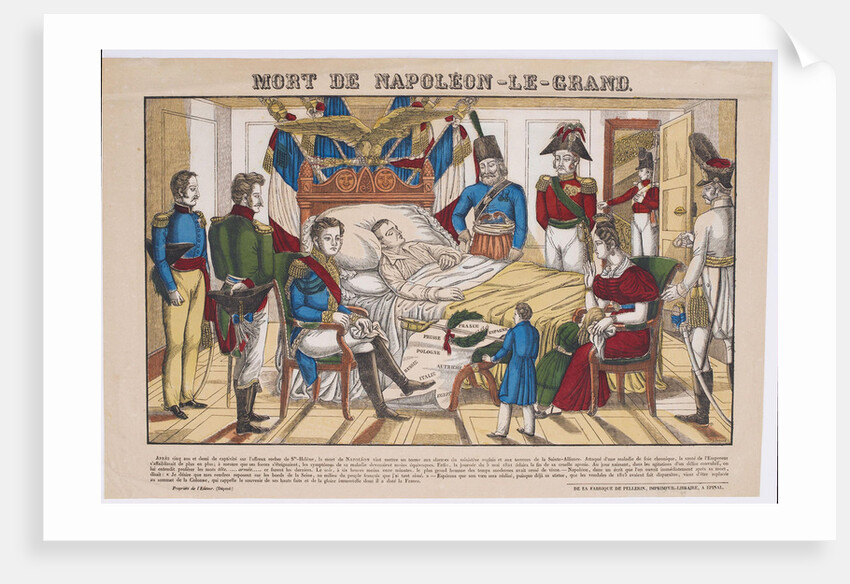 Napoleon Bonaparte on his deathbed, May 5, 1821, 1821-1822 by Vosges Imagerie d'Épinal