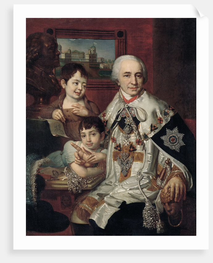 Portrait of Admiral Count Grigory Grigoryevich Kushelev with children, 1801 by Vladimir Lukich Borovikovsky