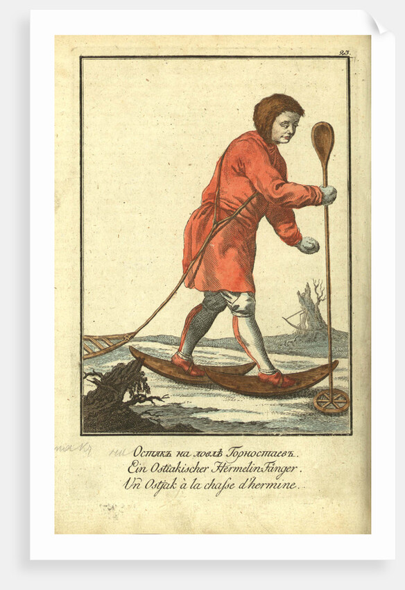 Ostyak  on a stoat hunt, 1799 by Johann Gottlieb Georgi