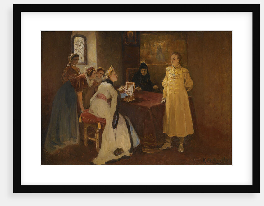 Xenia Godunova and False Dmitry by Klavdi Vasilyevich Lebedev