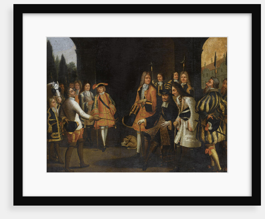Audience of Louis XIV with Tsar Peter the Great in Versailles, 1717, First half of the 18th cent by Anonymous