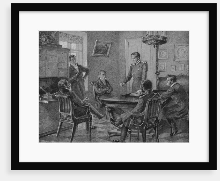Pavel Pestel speech at the meeting of the Northern Society of the Decembrists in Petersburg, 1936 by Konstantin Mikhailovich Goldstein