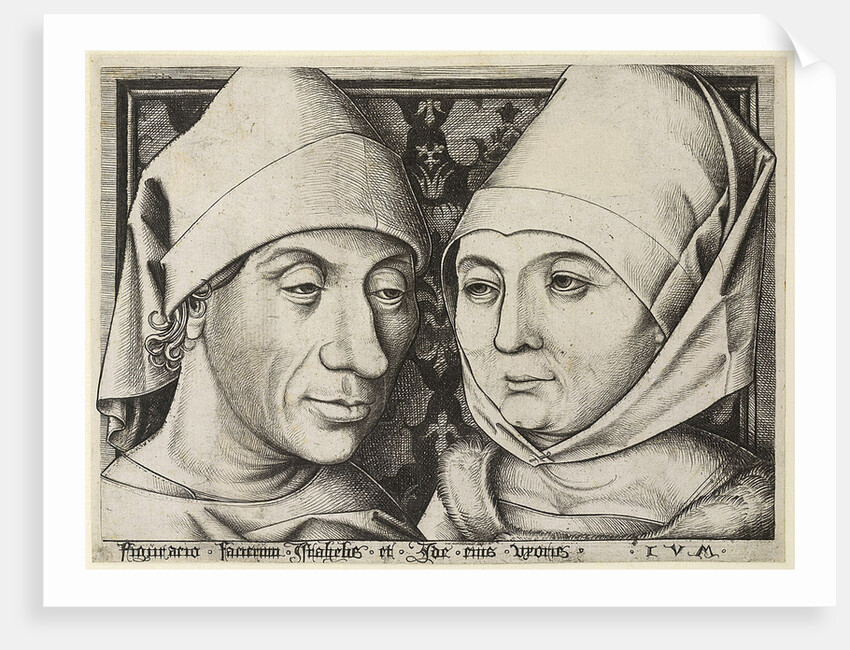 Self-Portrait with wife Ida, c. 1490 by Israhel van Meckenem the Younger