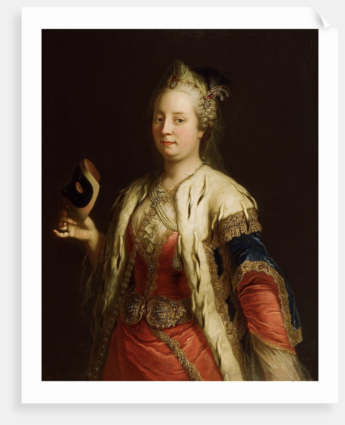 Portrait of Empress Maria Theresia of Austria with mask à la Turque, before 1750 by Martin van Meytens the Younger