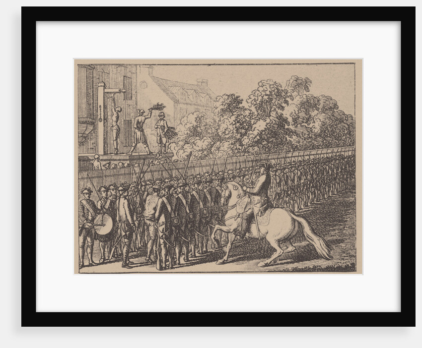 Running the gauntlet. Illustration from Elementartwerk by J.B. Basedow, 1774 by Daniel Nikolaus Chodowiecki