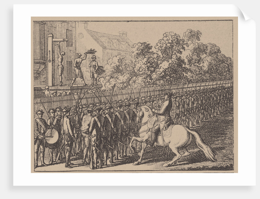 Running the gauntlet. Illustration from Elementartwerk by J.B. Basedow, 1774 by Daniel Nikolaus Chodowiecki