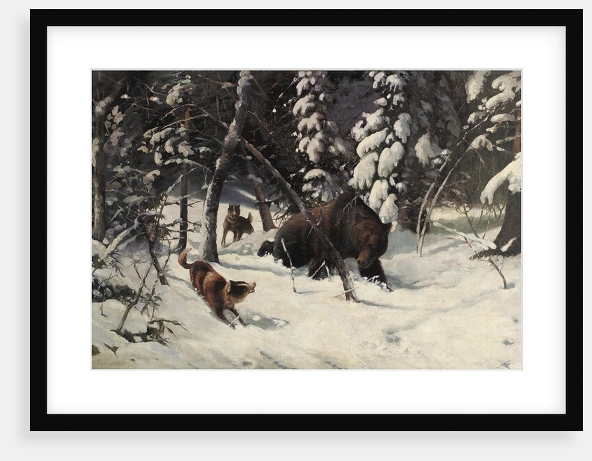 The Bear Hunt by Illarion Mikhailovich Pryanishnikov