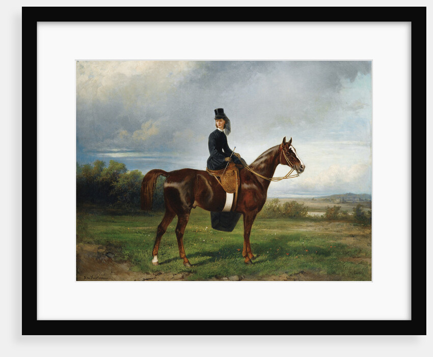 Equestrian Portrait of Seymourina Poirson, née Cuthbertson, 1863 by Nikolai Yegorovich Sverchkov
